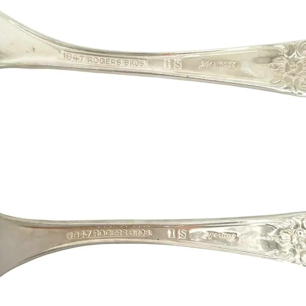 1847 ROGERS BROS Heritage Silver Plate Serving Set Casserole Spoon & Meat Fork